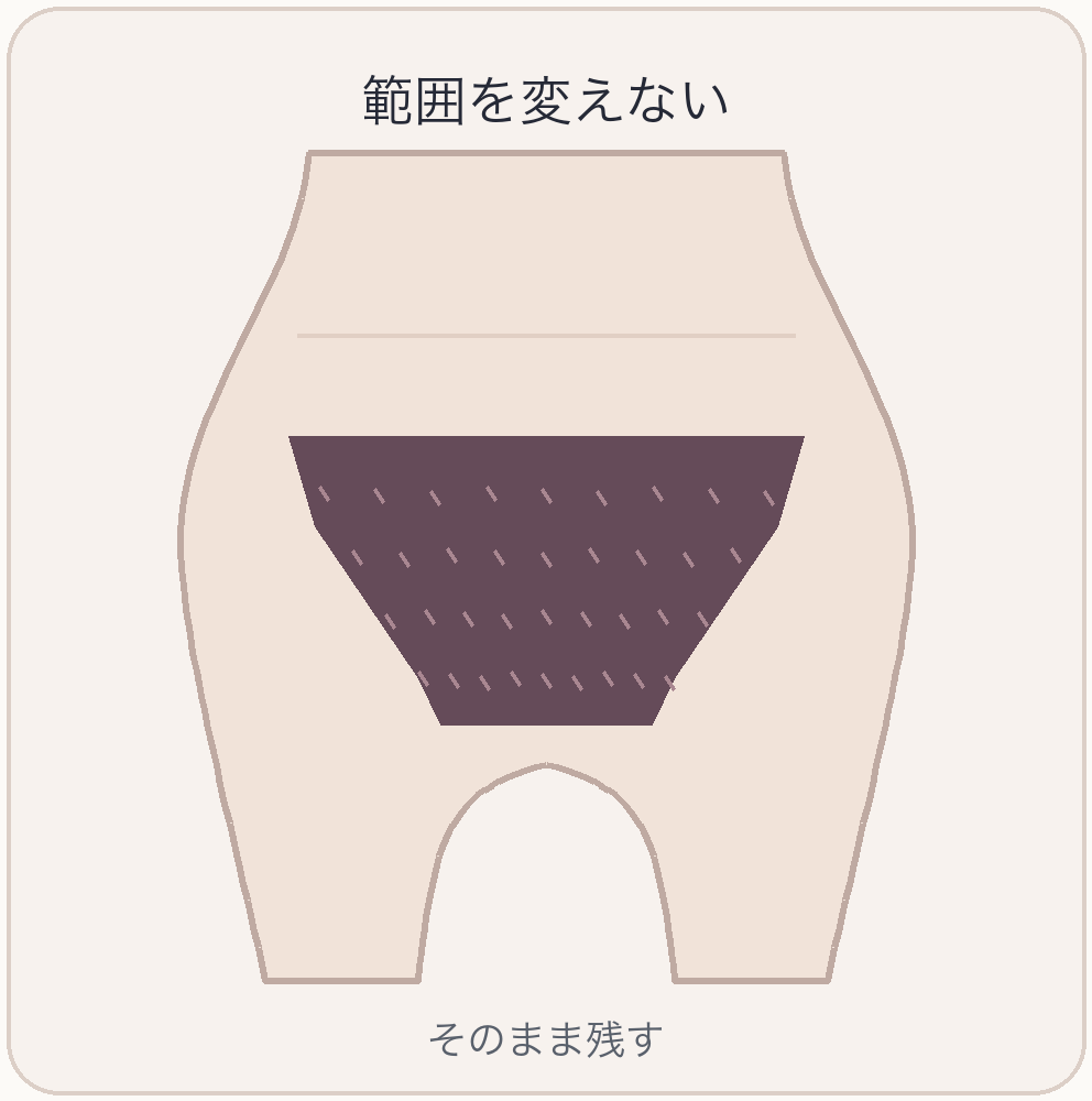 Vラインの範囲を変えず、中央と外側をそのまま残す模式図